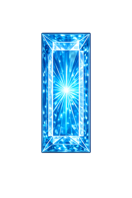 Lab Created Blue Zircon #120, Baguette