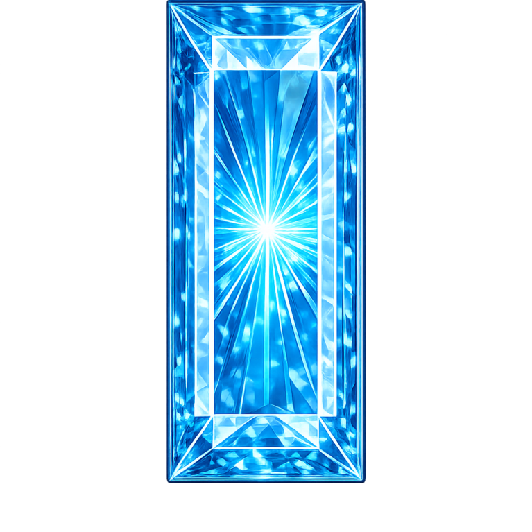 Lab Created Blue Zircon #120, Baguette