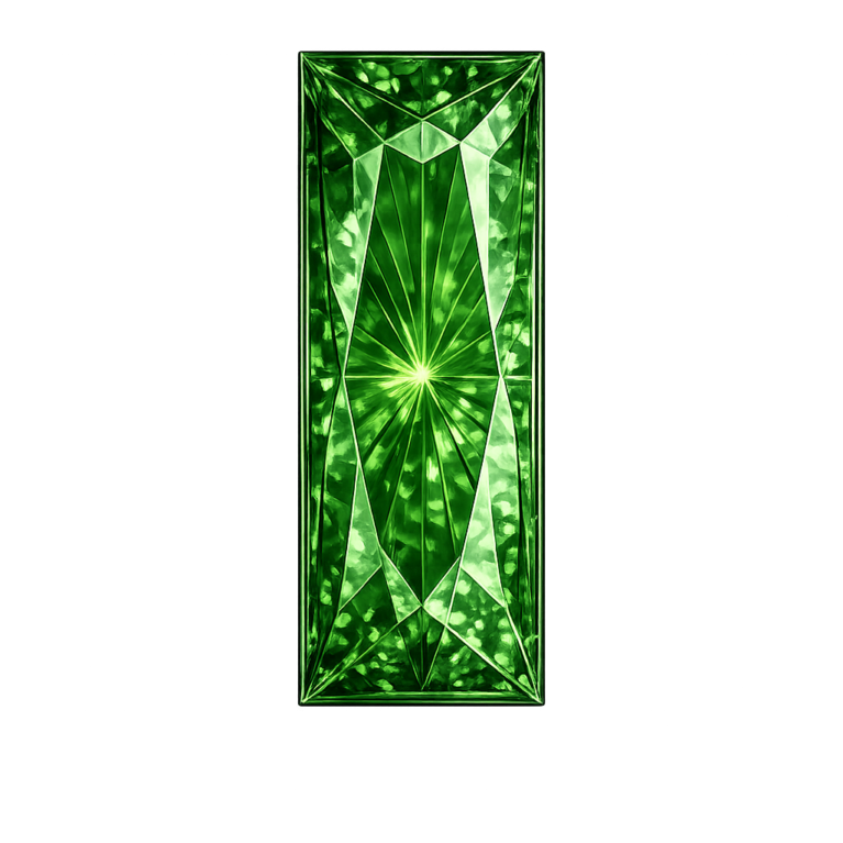 Lab Created Green Tourmaline #149, Baguette
