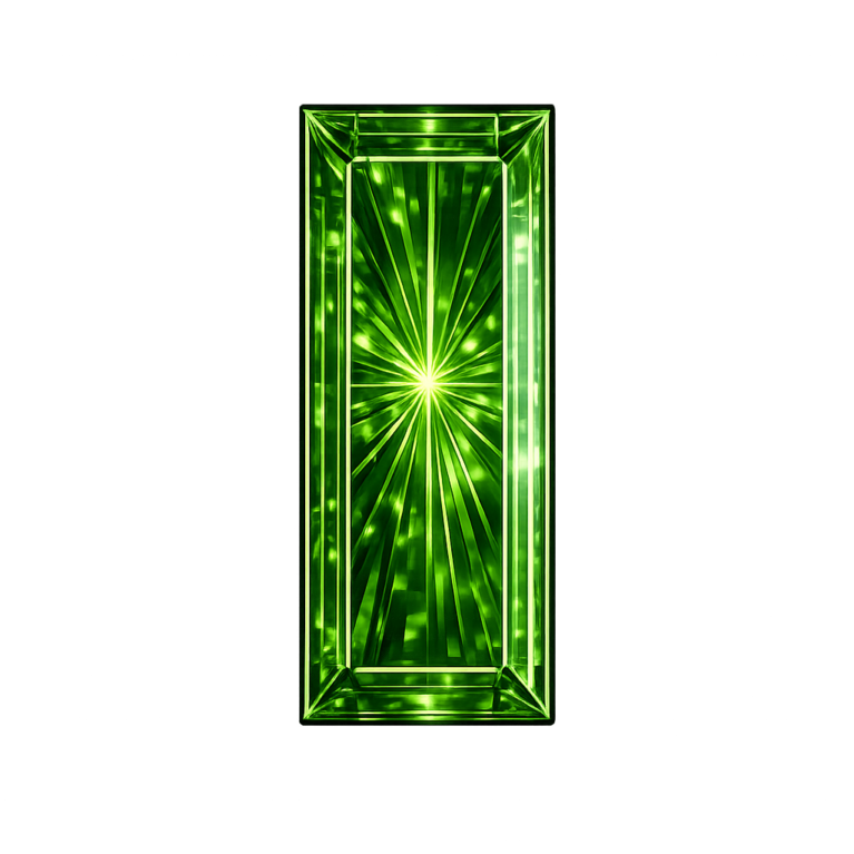 Lab Created Green Tourmaline #152, Baguette