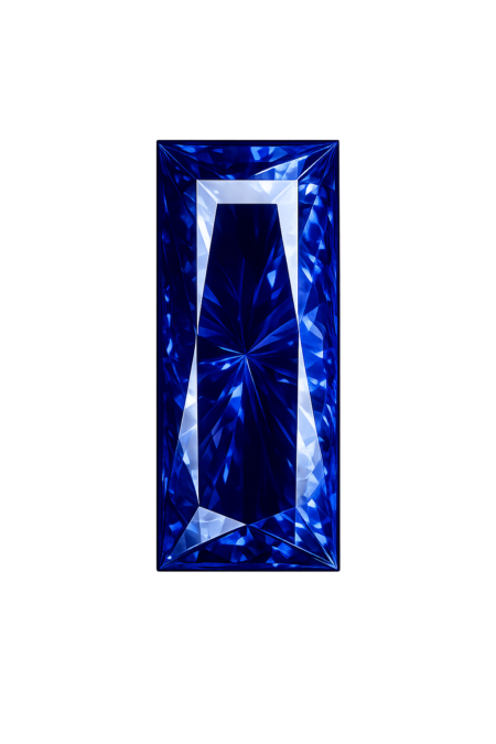 Lab Created Blue Sapphire #33, Baguette