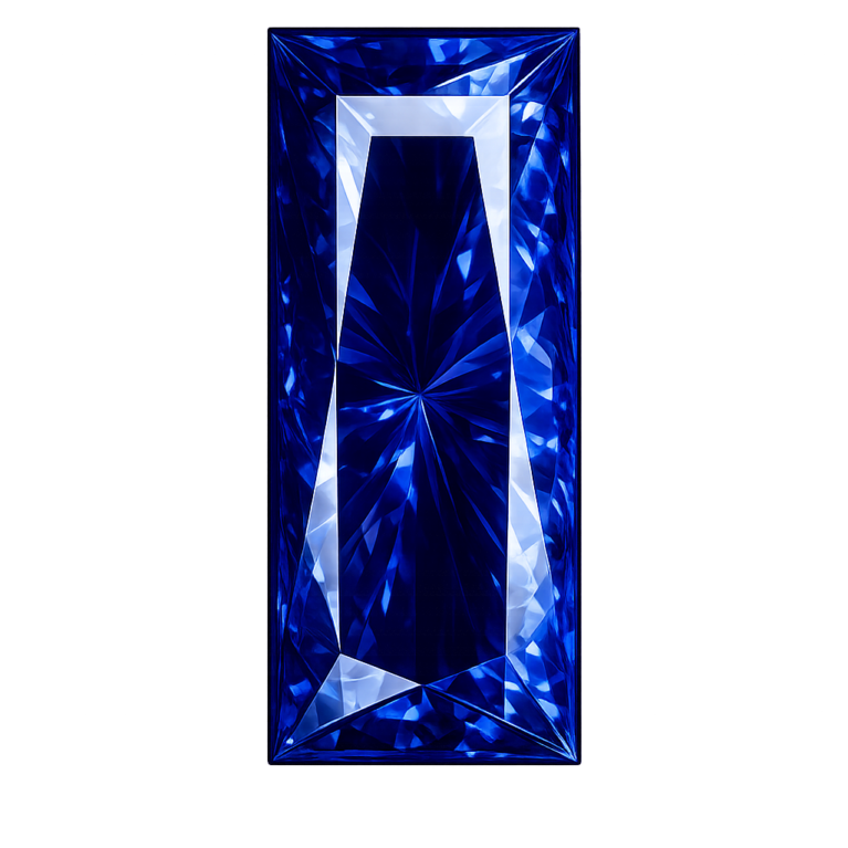 Lab Created Blue Sapphire #33, Baguette