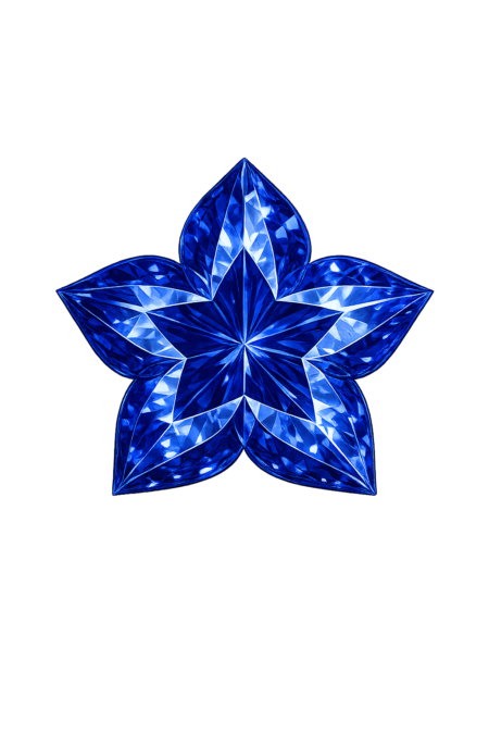 Lab Created Blue Sapphire #33, Flower