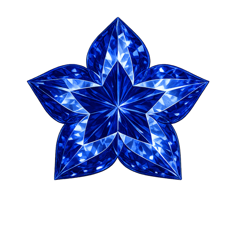 Lab Created Blue Sapphire #33, Flower