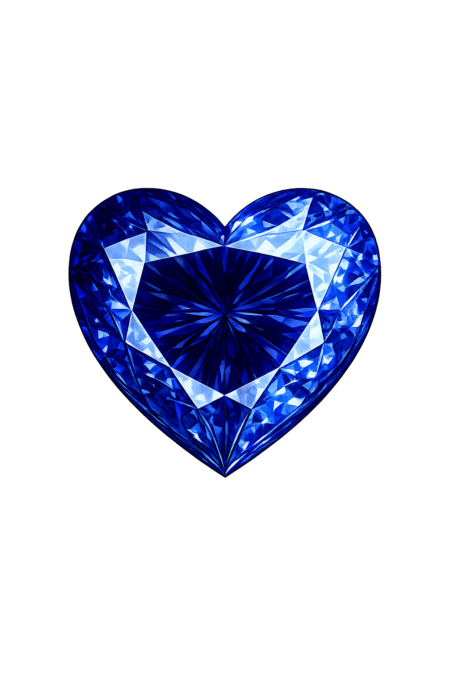 Lab Created Blue Sapphire #33, Heart