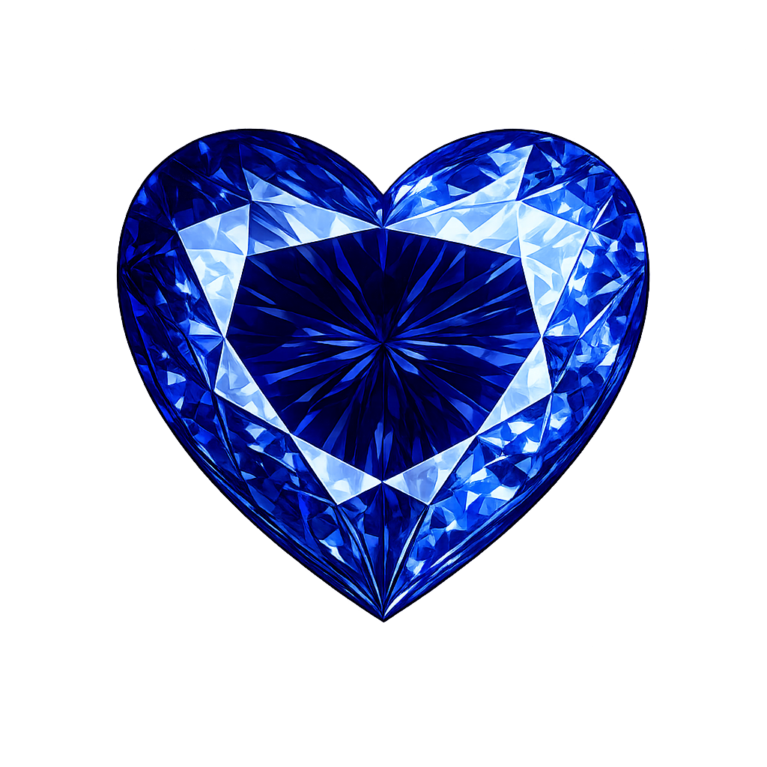 Lab Created Blue Sapphire #33, Heart