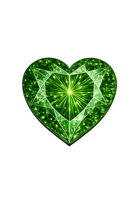 Lab Created Green Tourmaline #152, Heart