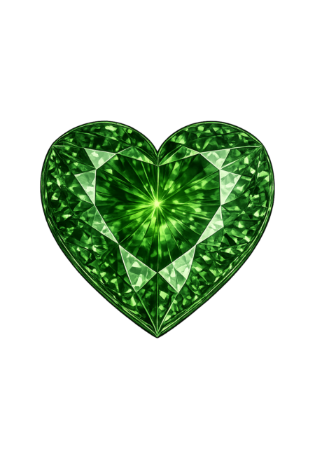 Lab Created Green Tourmaline #149, Heart