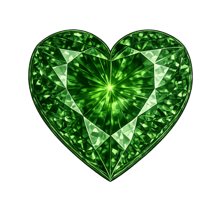 Lab Created Green Tourmaline #149, Heart