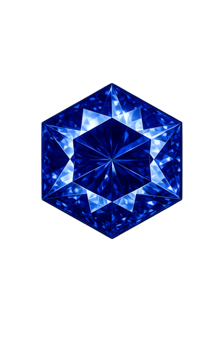 Lab Created Blue Sapphire #33, Hexagon