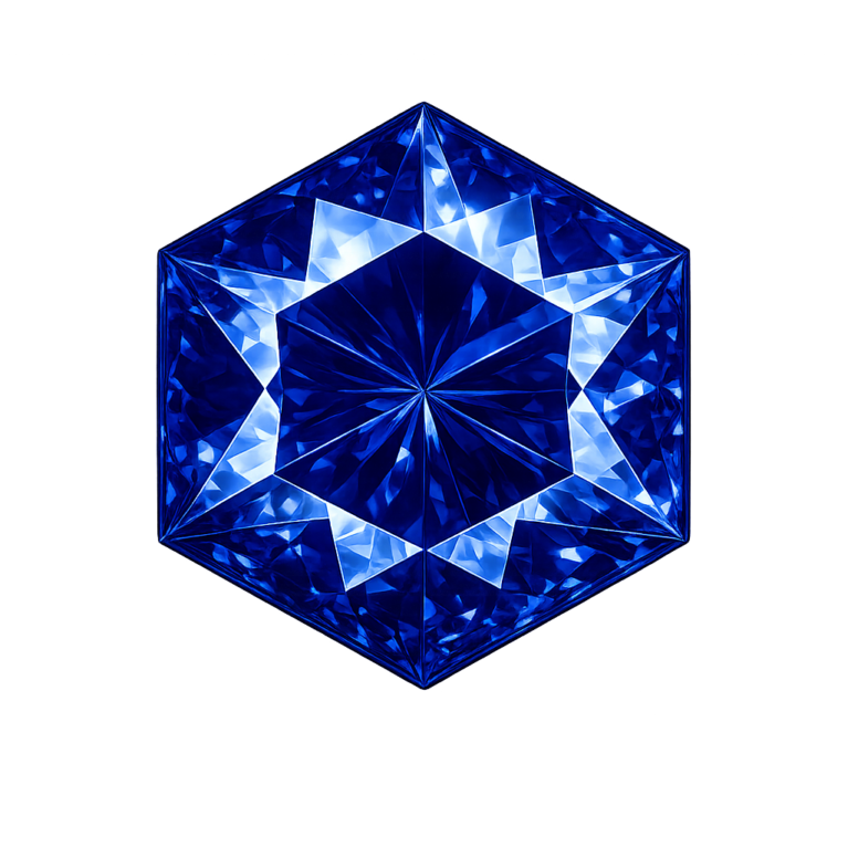 Lab Created Blue Sapphire #33, Hexagon