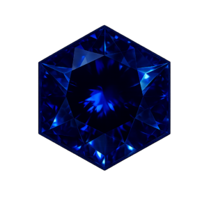 Lab Created Blue Sapphire #34, Hexagon