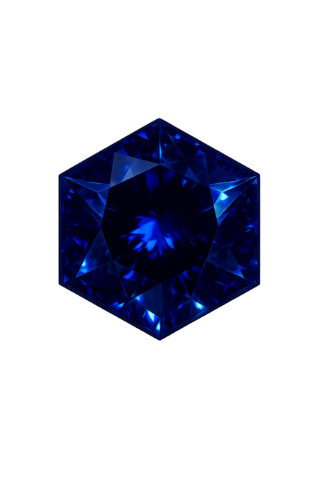 Lab Created Blue Sapphire #34, Hexagon