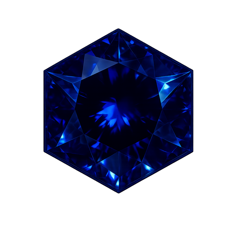 Lab Created Blue Sapphire #34, Hexagon