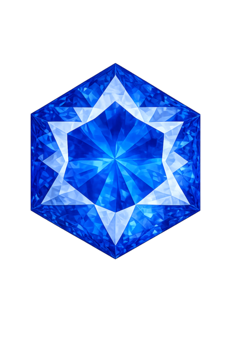 Lab Created Blue Spinel #112, Hexagon