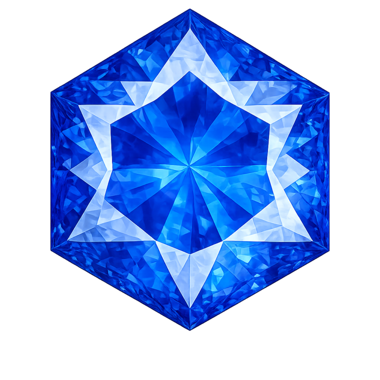 Lab Created Blue Spinel #112, Hexagon