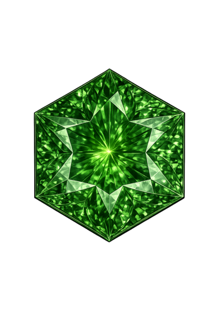 Lab Created Green Tourmaline #149, Hexagon