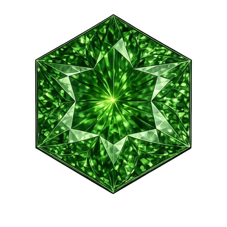 Lab Created Green Tourmaline #149, Hexagon