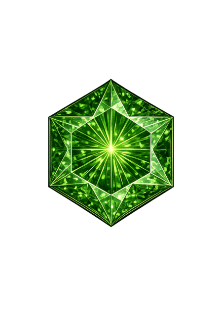 Lab Created Green Tourmaline #152, Hexagon