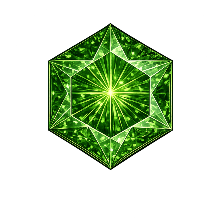 Lab Created Green Tourmaline #152, Hexagon