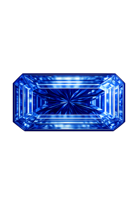 Lab Created Blue Sapphire #33, Octagon