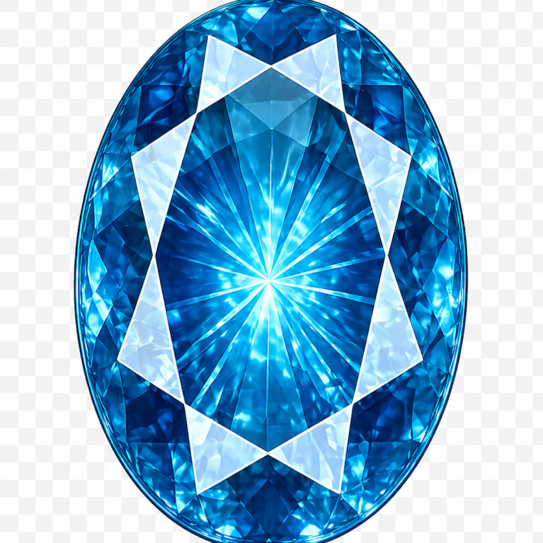 Lab Created Blue Zircon #120, Oval