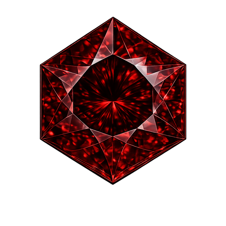 Lab Created Garnet #10, Hexagon