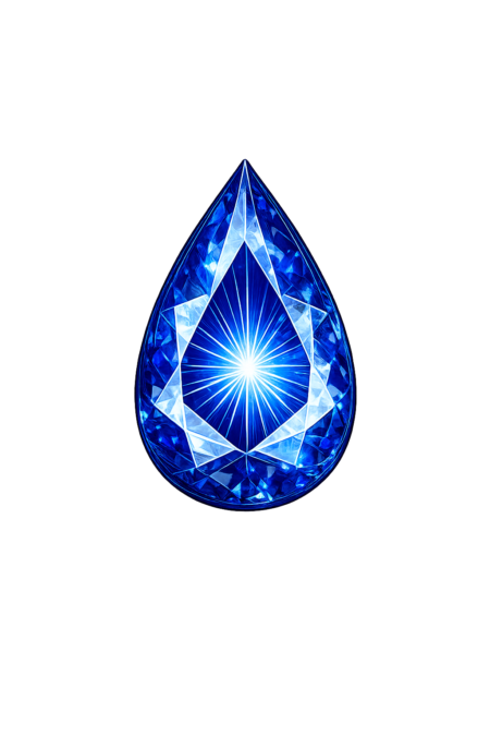 Lab Created Blue Spinel #114, Pear