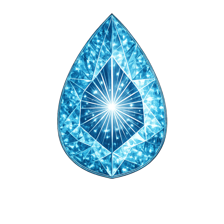 Lab Created Aquamarine #107, Pear