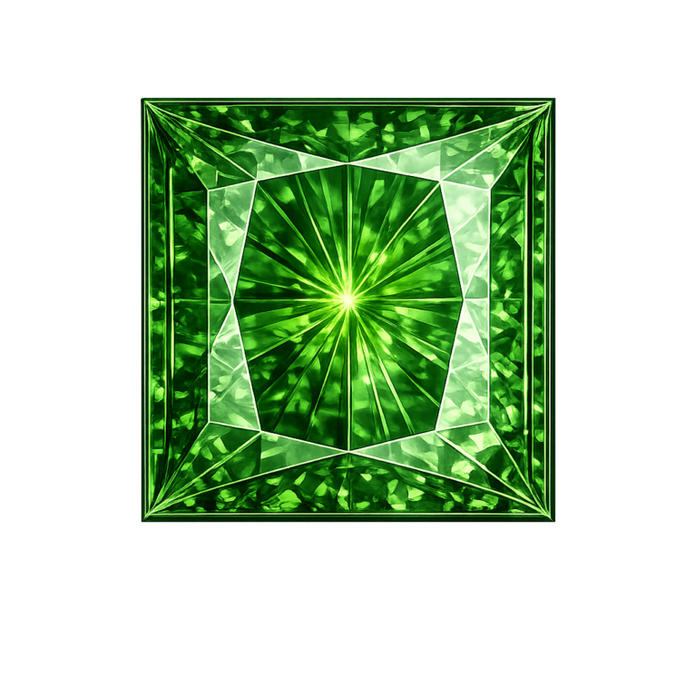 Lab Created Green Tourmaline #149, Square
