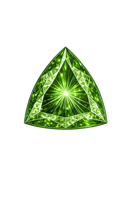 Lab Created Green Tourmaline #152, Trillion
