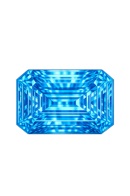 Lab Created Blue Zircon #120, Octagon