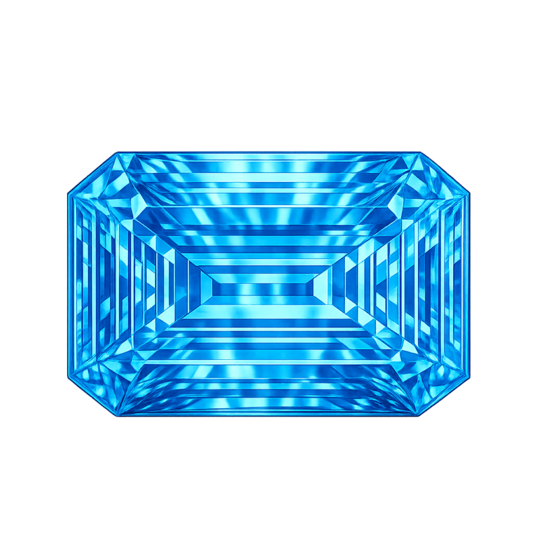 Lab Created Blue Zircon #120, Octagon