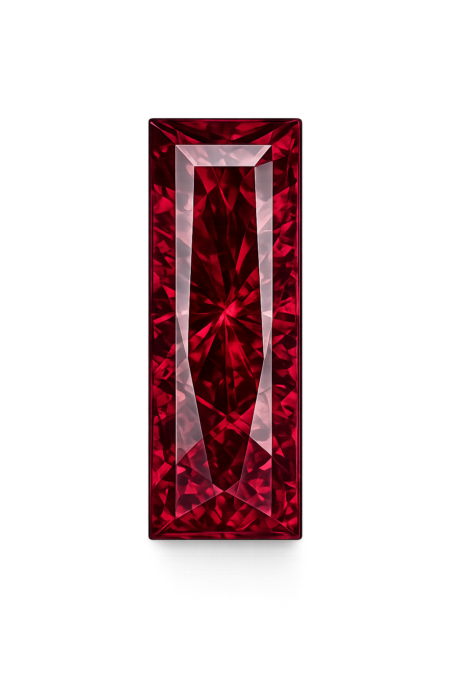 Cubic Zirconia Rhodolite AAA, Baguette