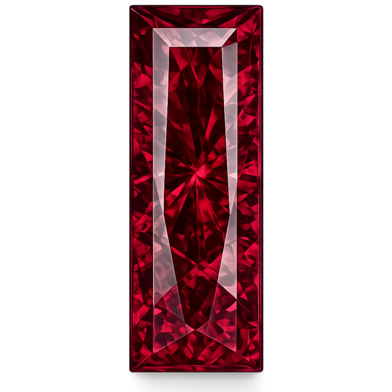 Cubic Zirconia Rhodolite AAA, Baguette