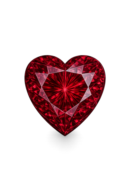 Cubic Zirconia Rhodolite AAA, Heart