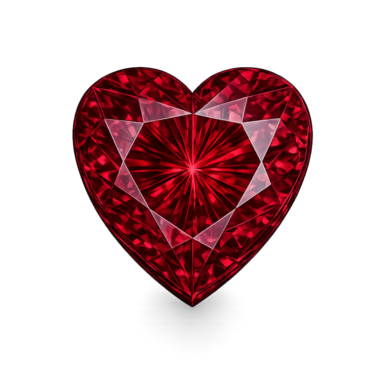 Cubic Zirconia Rhodolite AAA, Heart