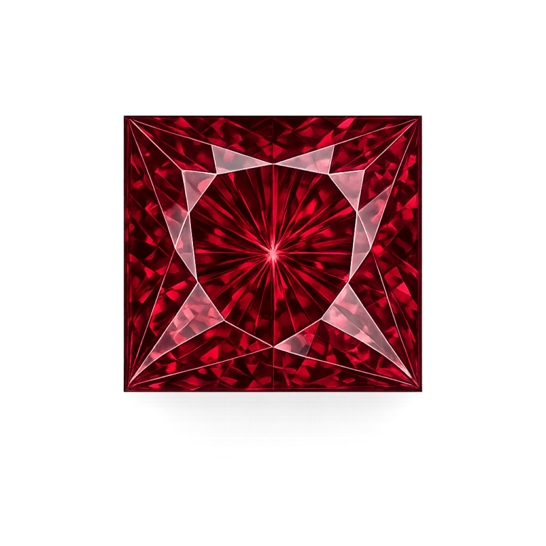 Cubic Zirconia Rhodolite AAA, Square