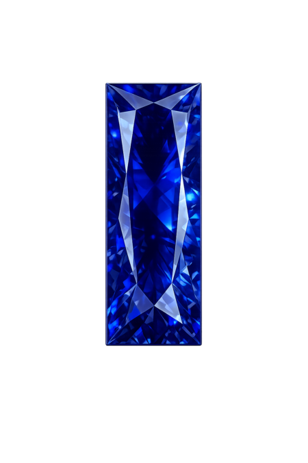 Nano Blue Sapphire Dark 121, Baguette