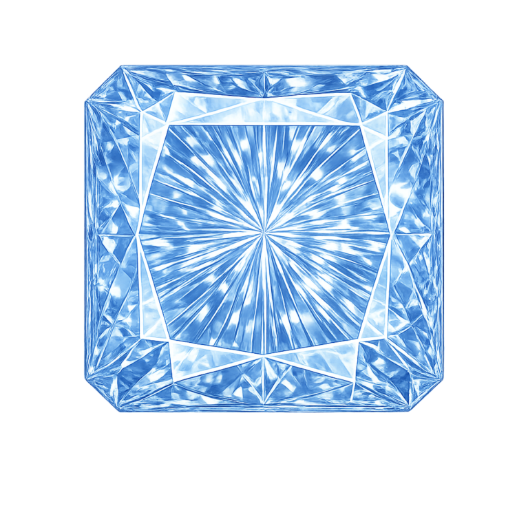 Nano Blue Sapphire Light 123, Square Cut Corners