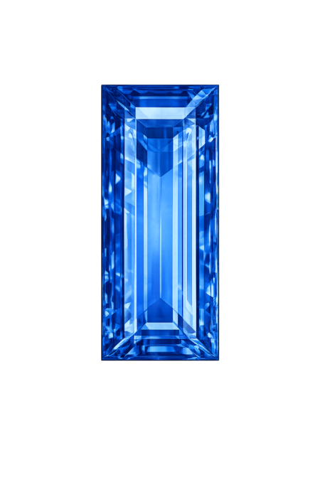 Nano Blue Sapphire Medium 124, Baguette