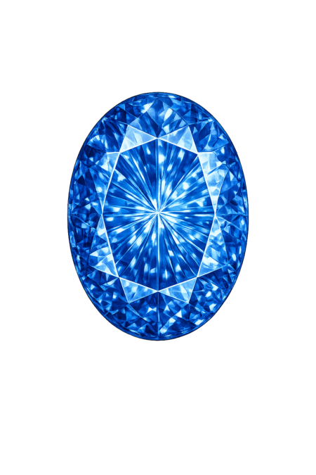 Nano Blue Sapphire Medium 124, Oval