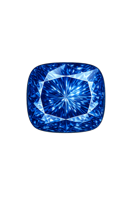 Nano Blue Sapphire Medium 124, Cushion