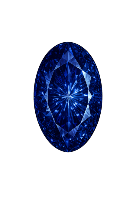 Nano Blue Spinel Dark 130, Oval