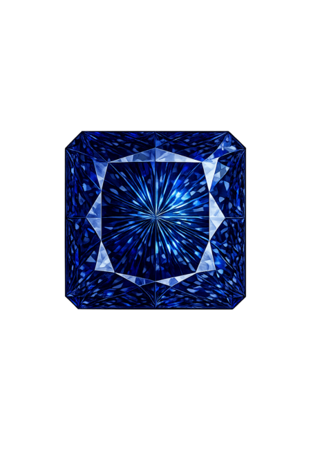 Nano Blue Spinel Dark 130, Square Cut Corners