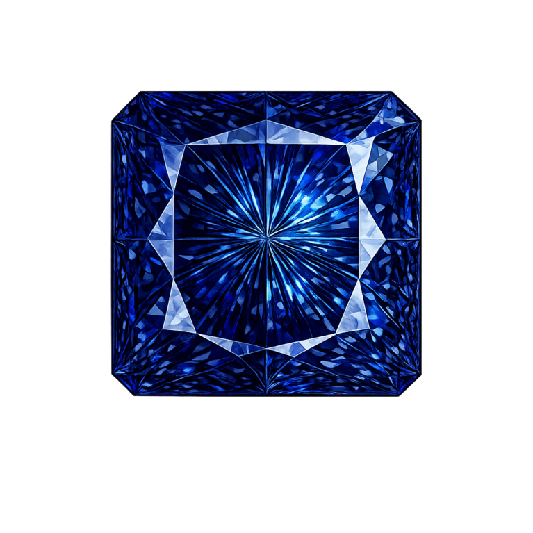 Nano Blue Spinel Dark 130, Square Cut Corners