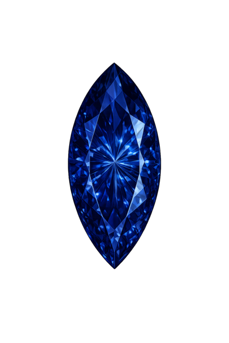 Nano Blue Spinel Dark 130, Marquise