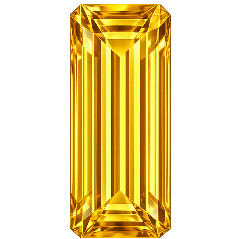 Nano Citrine Medium 172, Baguette