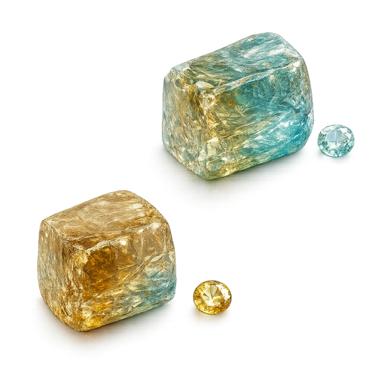 Cubic Zirconia Color Change Tea Color to Topaz Rough
