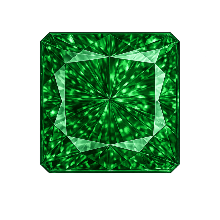Nano Emerald Green Medium 113, Square Cut Corners